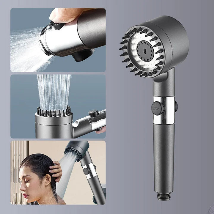 High Pressure 3-Setting Handheld filtration brush Shower head